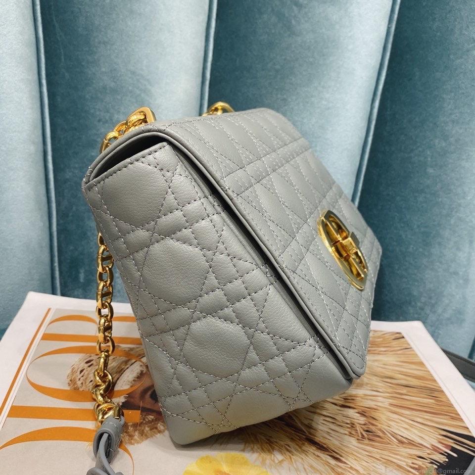 Dior Medium Caro Bag Calfskin M9242 Gray