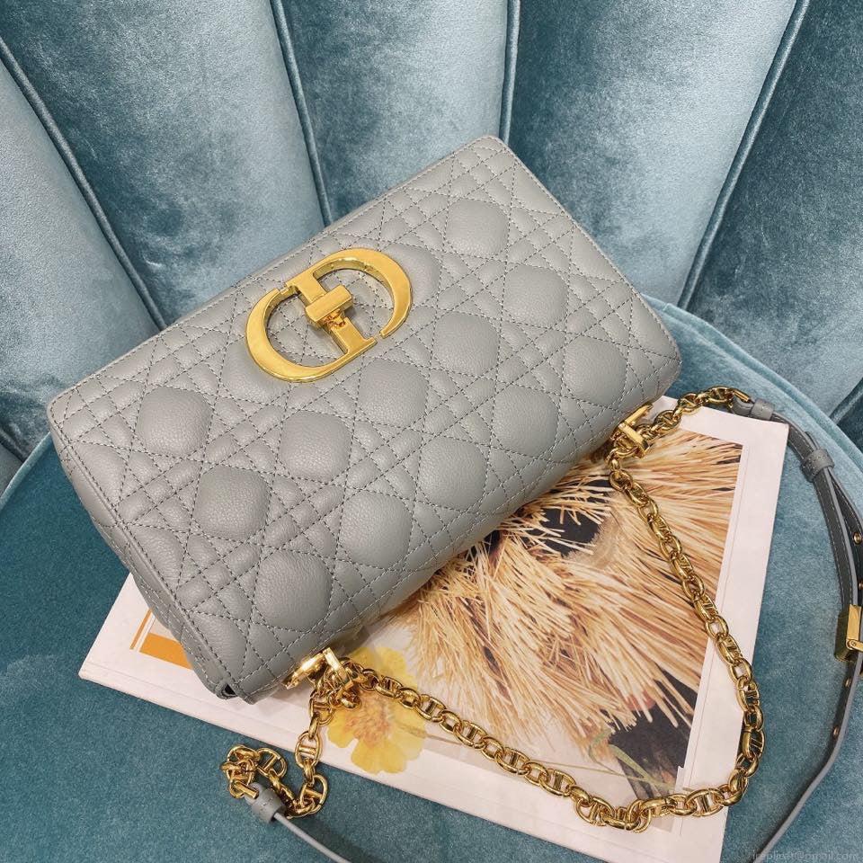 Dior Medium Caro Bag Calfskin M9242 Gray