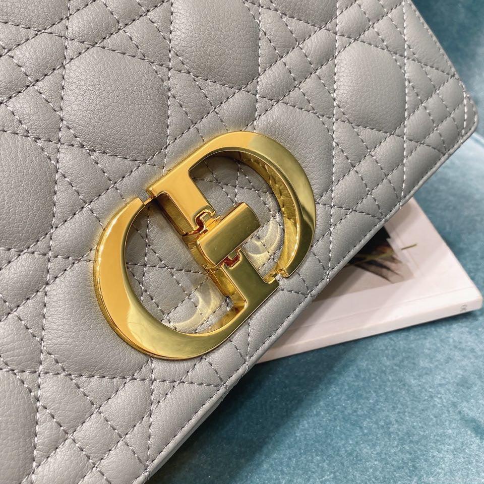 Dior Medium Caro Bag Calfskin M9242 Gray