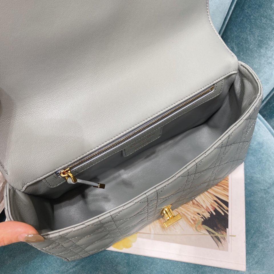 Dior Medium Caro Bag Calfskin M9242 Gray
