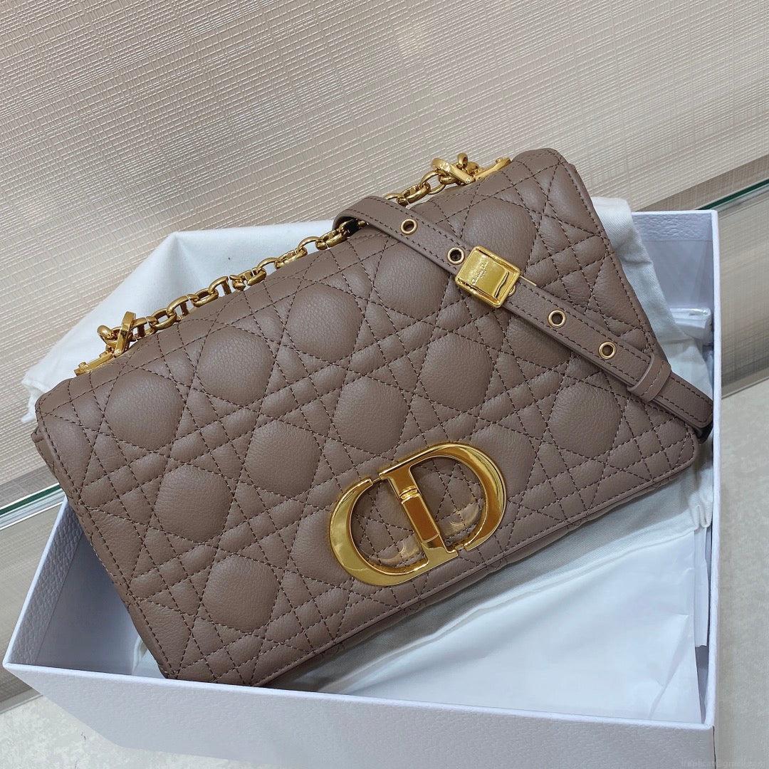 Dior Medium Caro Bag Calfskin M9242 Kakhi