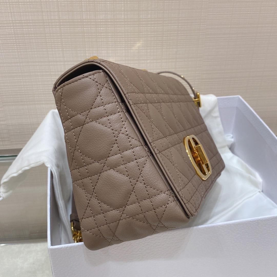 Dior Medium Caro Bag Calfskin M9242 Kakhi