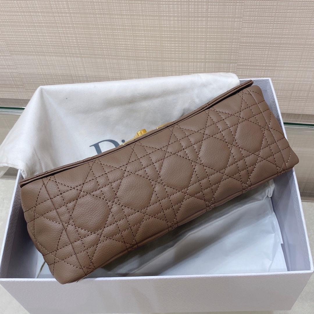 Dior Medium Caro Bag Calfskin M9242 Kakhi