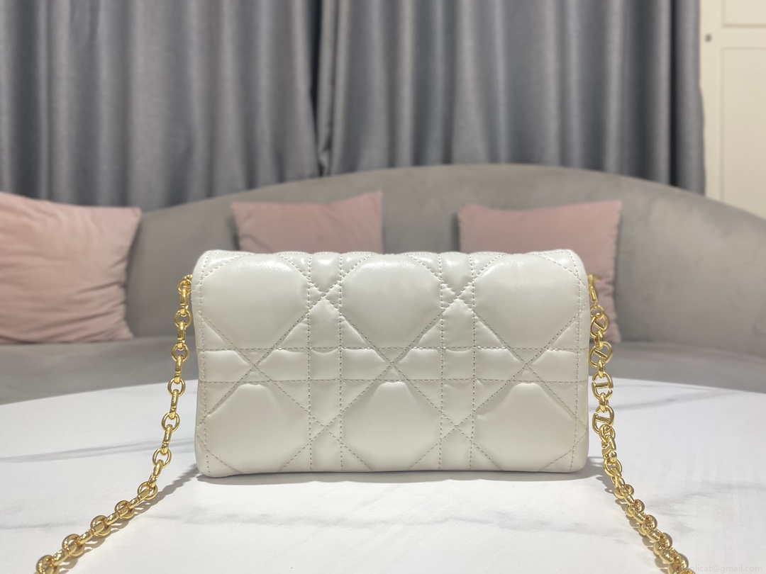 Dior S5135 Caro Macrocannage Pouch Latte Quilted Macrocannage Calfskin