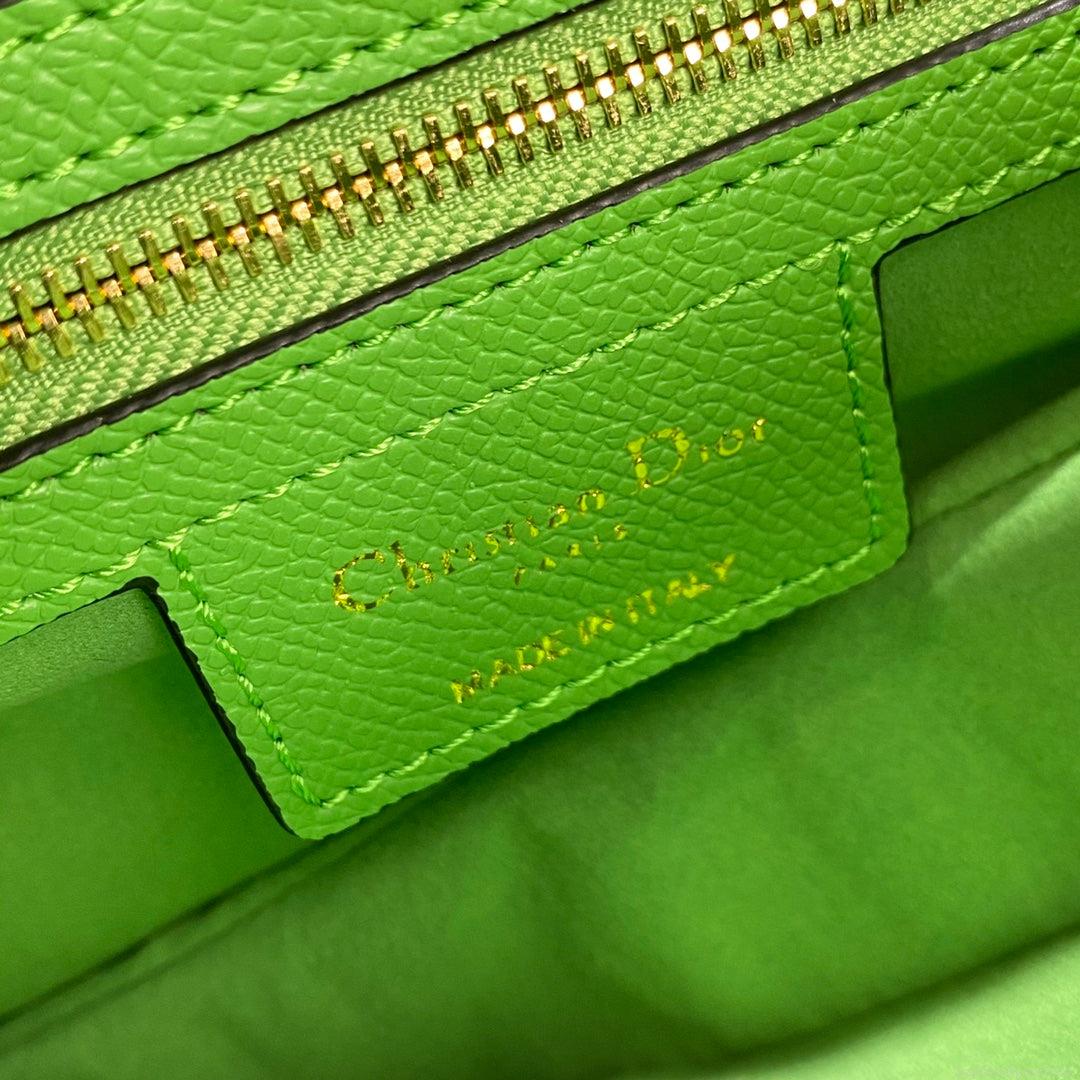 Dior M0446 Dior Saddle Bag Green Grained Calfskin Blue logo