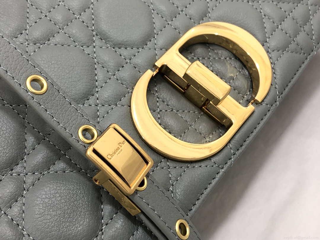 Dior Medium Caro Bag Calfskin M9242 Gray