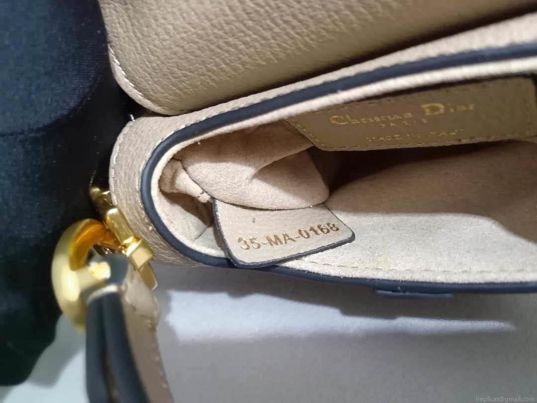 Dior S5685 Micro Saddle Bag With Strap Scarlet Light Gray Goatskin