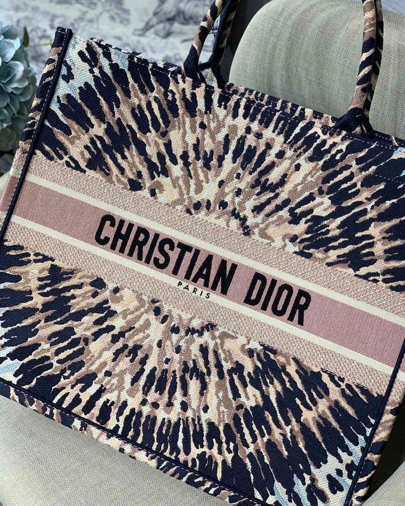 Dior Book Tote M1286 Black Multicolor Tie Dior Embroidery