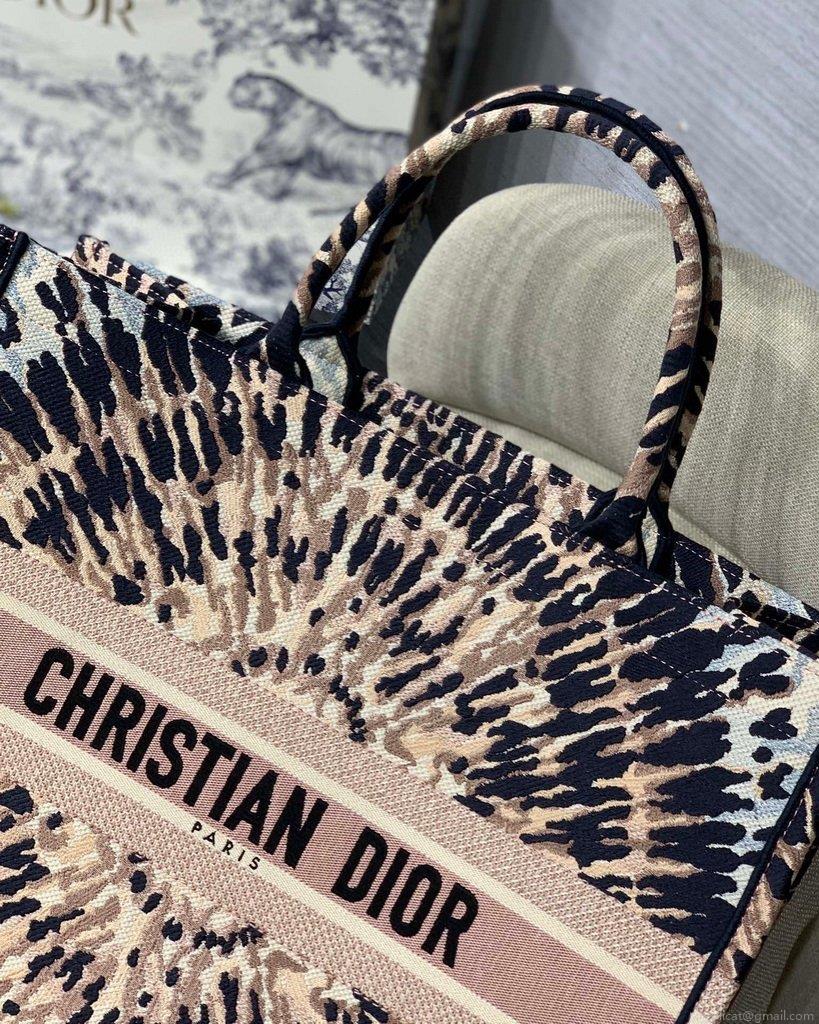 Dior Book Tote M1286 Black Multicolor Tie Dior Embroidery