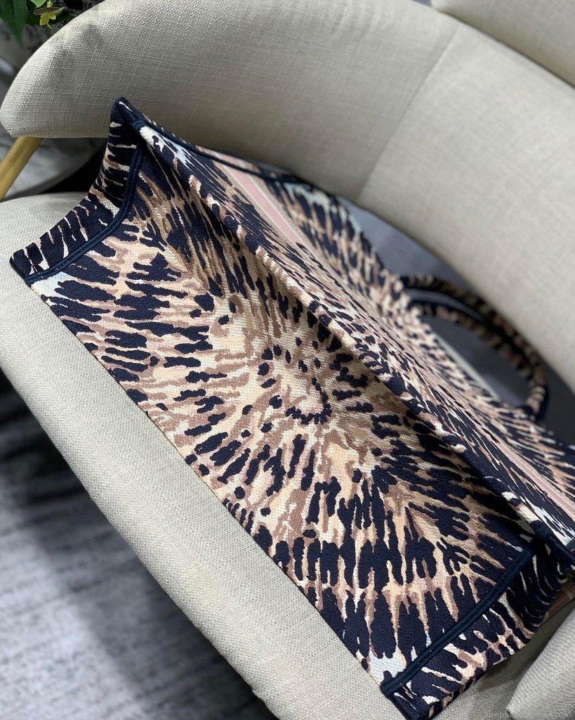 Dior Book Tote M1286 Black Multicolor Tie Dior Embroidery