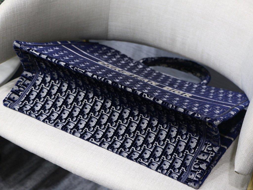 Dior Book Tote M1286 Blue Dior Oblique Velvet