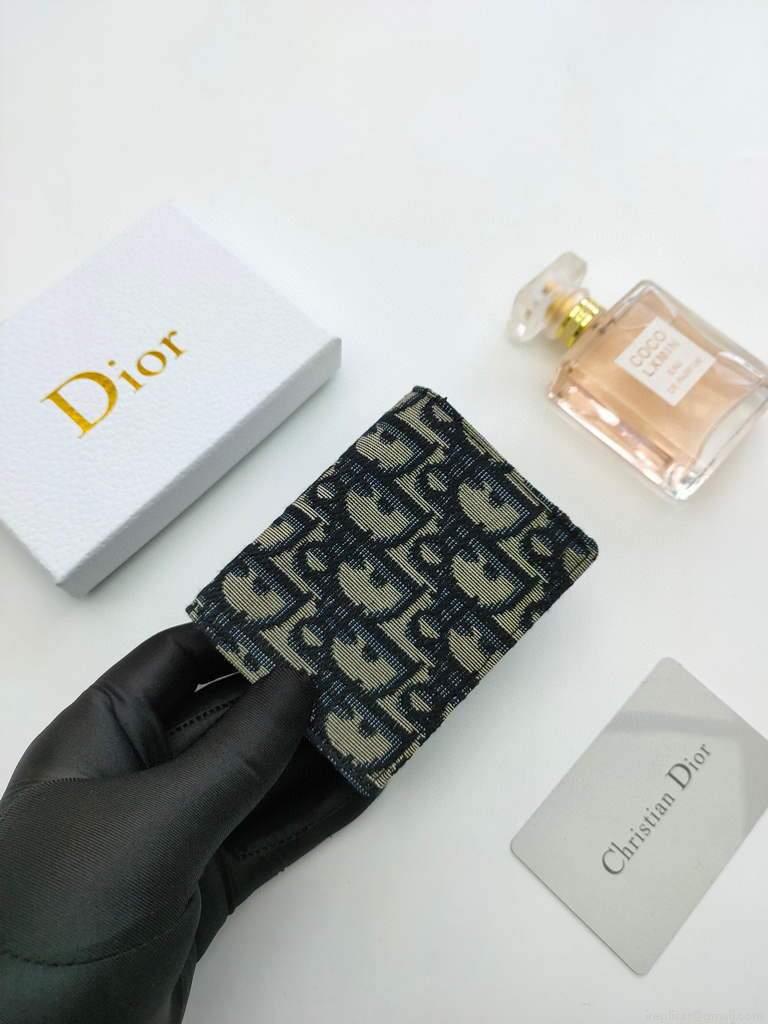 Dior Dior Wallet Mini Lady Blue S0178 Dior Oblique Jacquard Blue