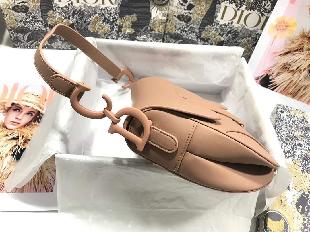 Dior M0446 Dior Saddle Bag M0447 Apricot Grained Calfskin with Apricot Hardware