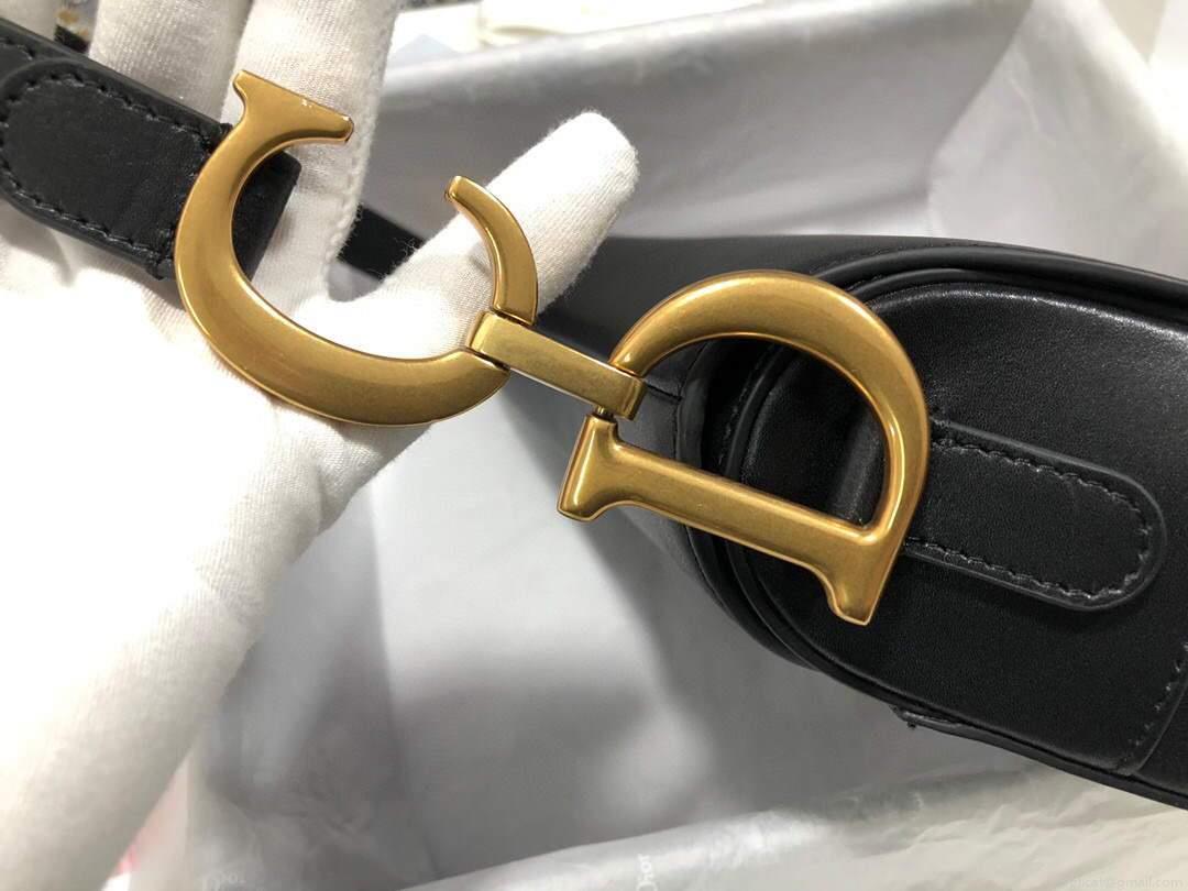 Dior M0446 Dior Saddle Bag M0447 Black Goatskin