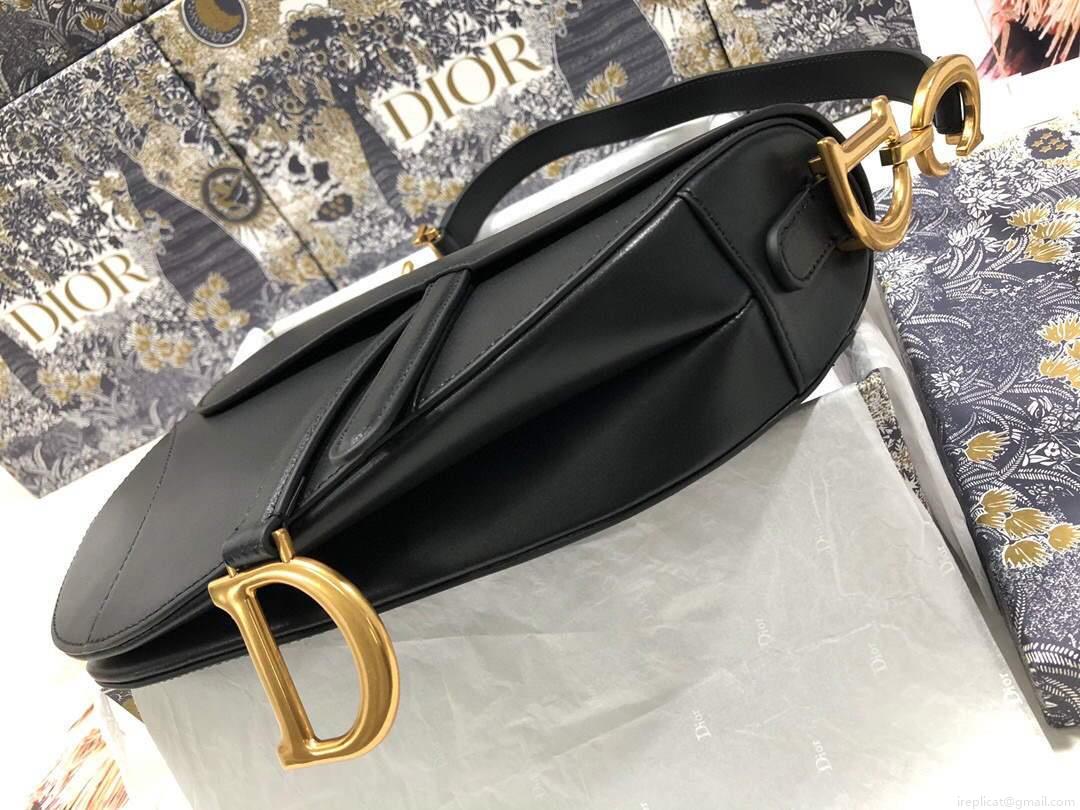 Dior M0446 Dior Saddle Bag M0447 Black Goatskin
