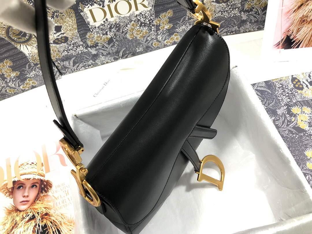 Dior M0446 Dior Saddle Bag M0447 Black Goatskin