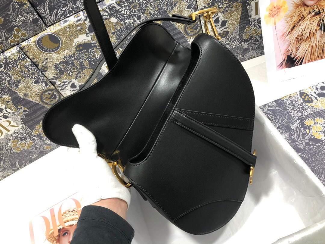 Dior M0446 Dior Saddle Bag M0447 Black Goatskin