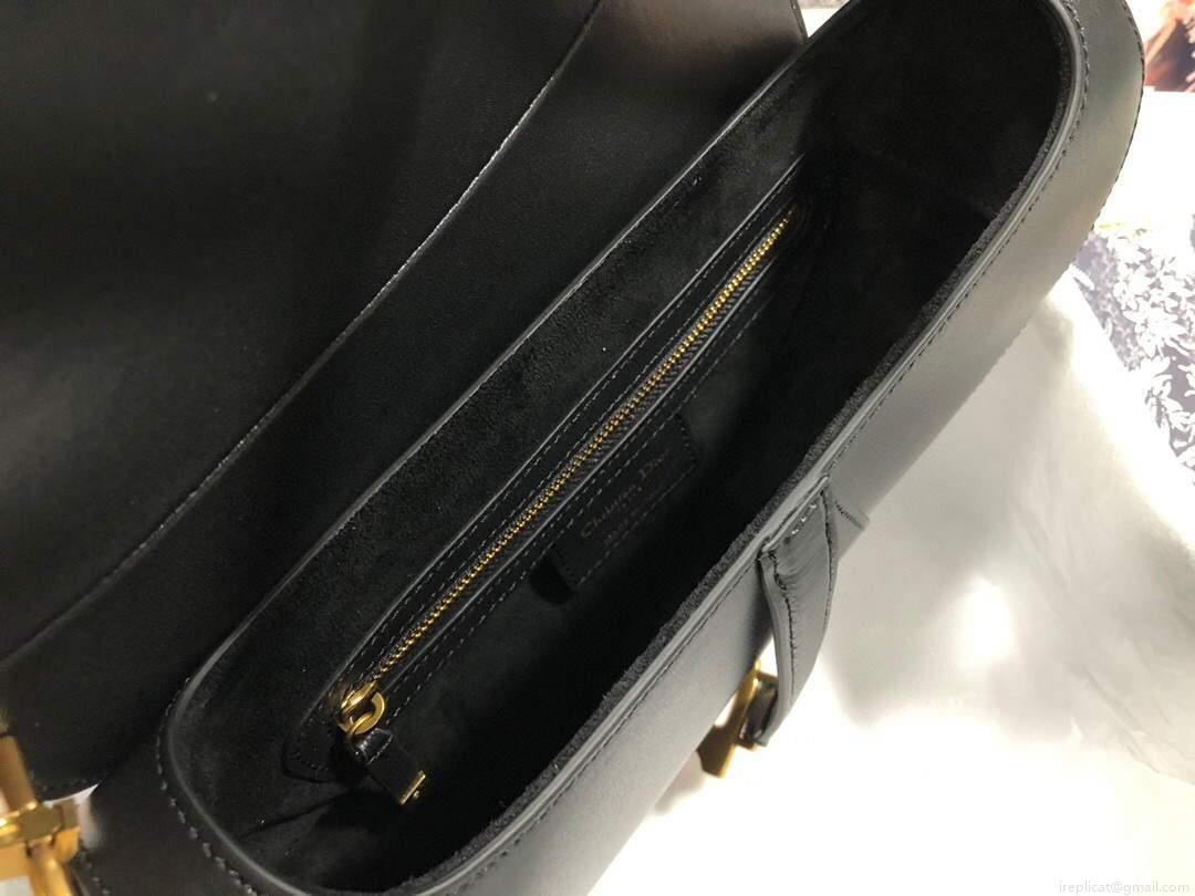Dior M0446 Dior Saddle Bag M0447 Black Goatskin