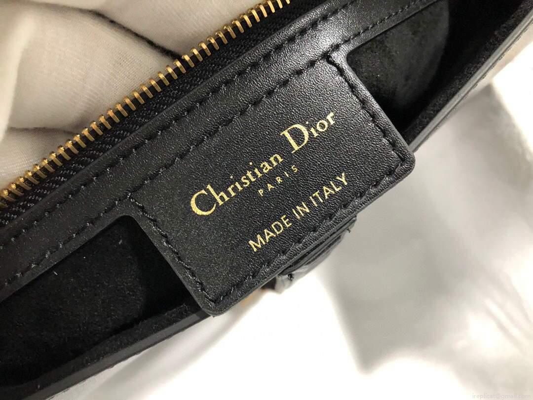 Dior M0446 Dior Saddle Bag M0447 Black Goatskin