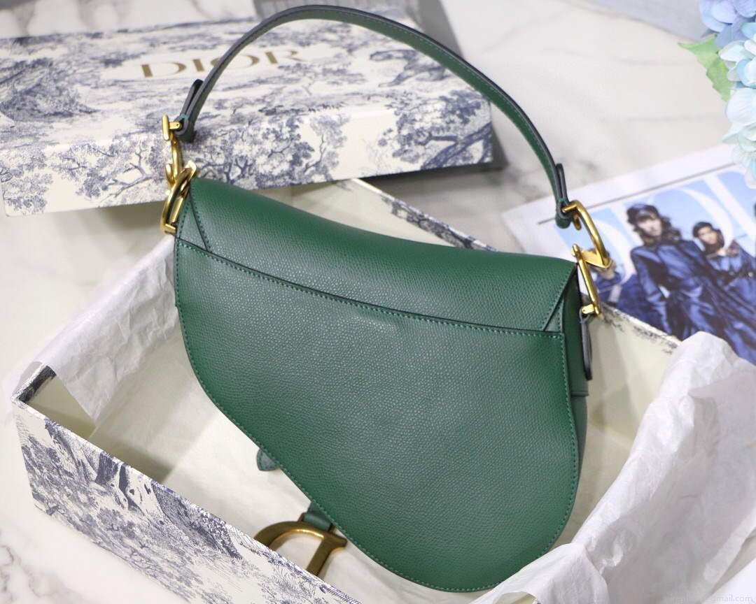 Dior M0446 Dior Saddle Bag M0447 Green Grained Calfskin