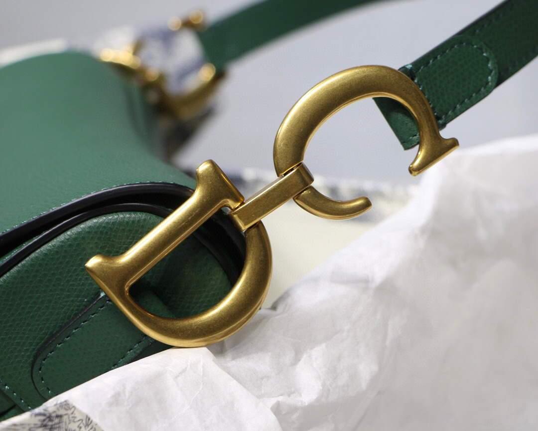 Dior M0446 Dior Saddle Bag M0447 Green Grained Calfskin