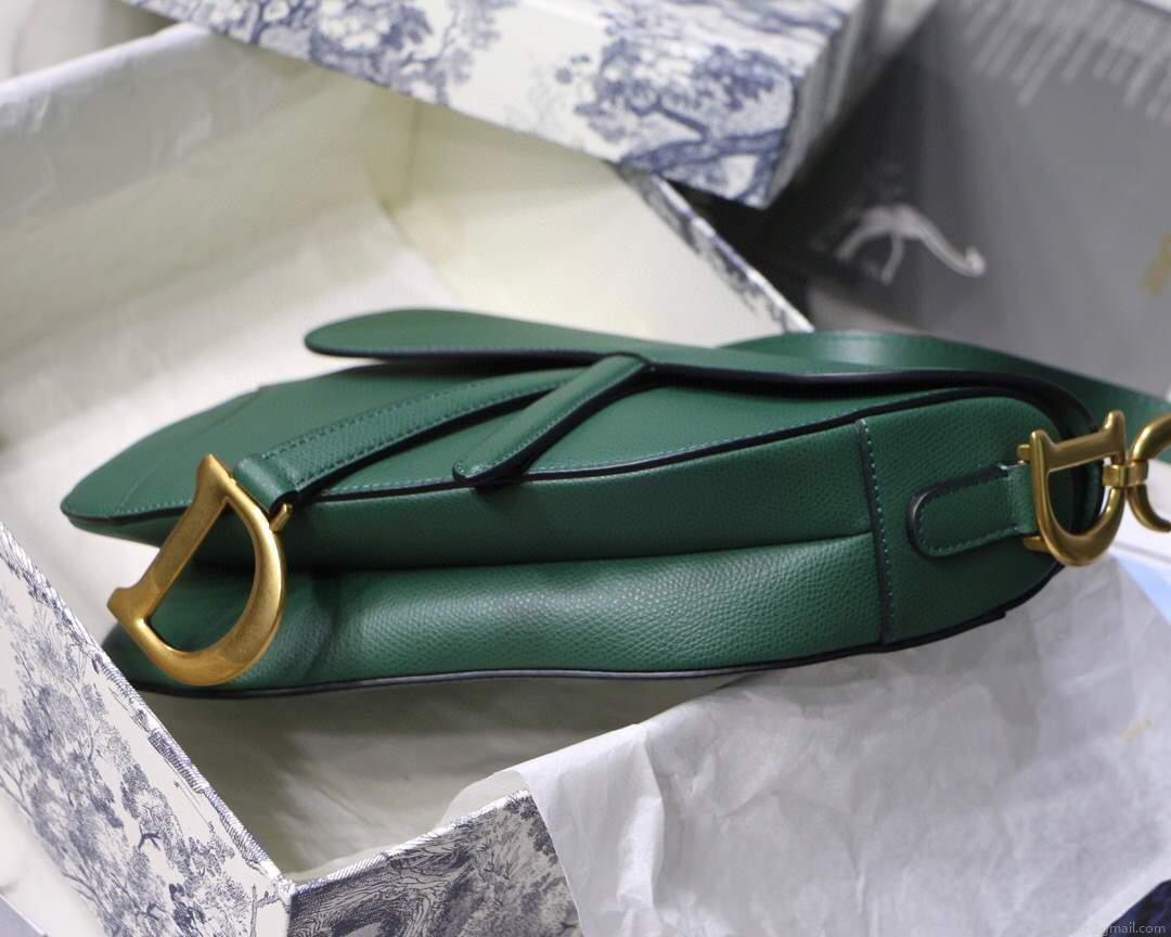 Dior M0446 Dior Saddle Bag M0447 Green Grained Calfskin