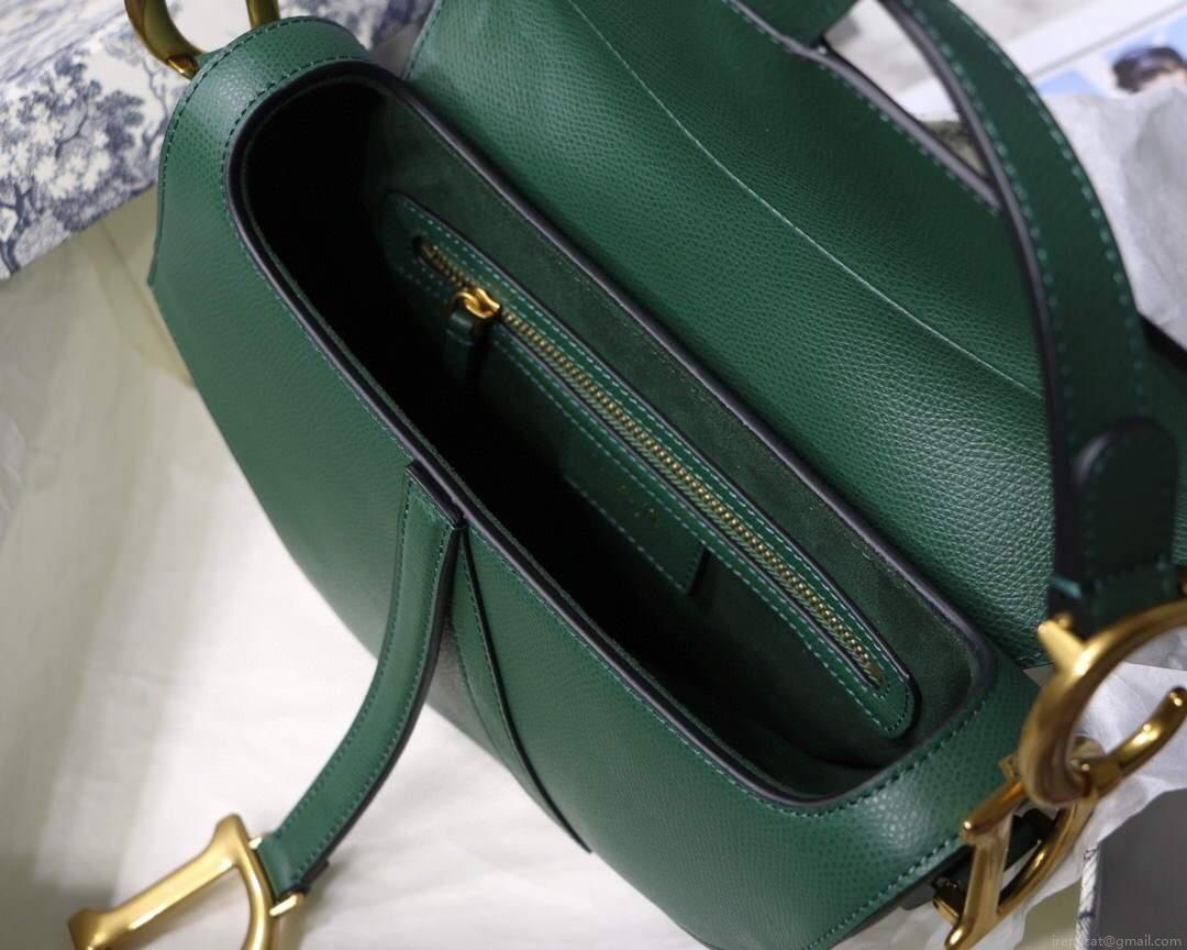 Dior M0446 Dior Saddle Bag M0447 Green Grained Calfskin