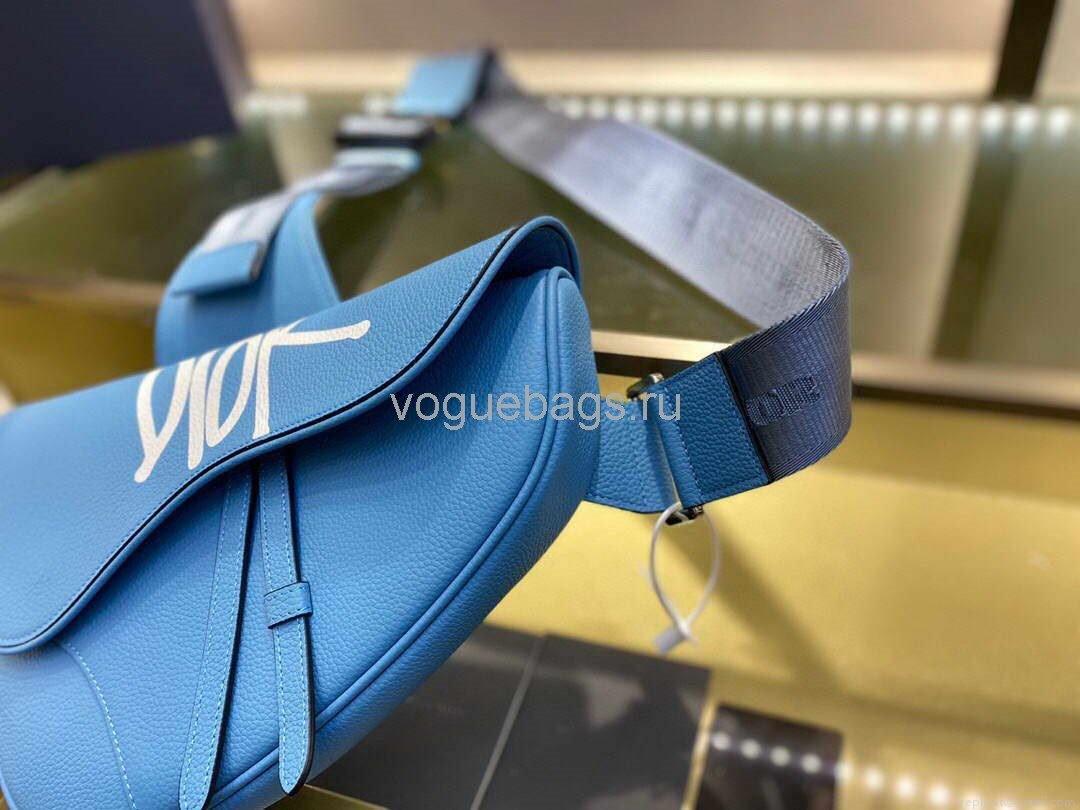 Dior M0446 Saddle Bag Dior Blue Calfskin Bag