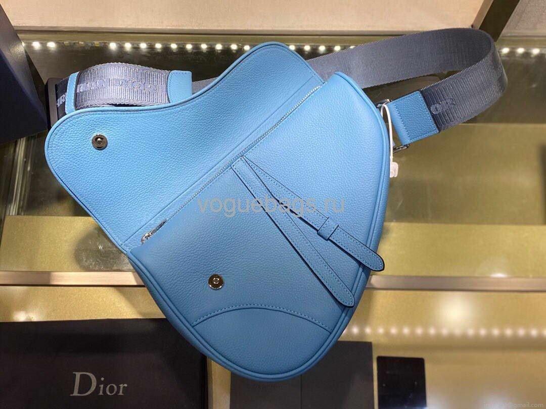 Dior M0446 Saddle Bag Dior Blue Calfskin Bag