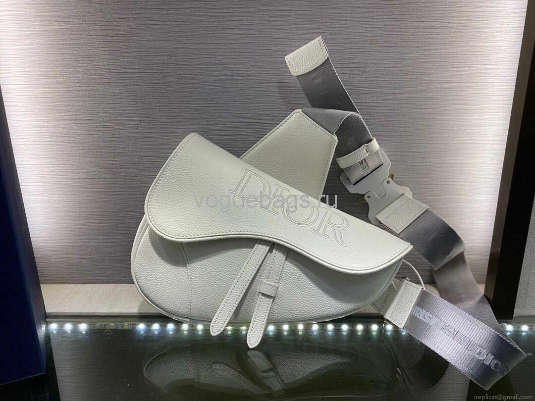 Dior M0446 Saddle Bag Dior Calfskin Bag White