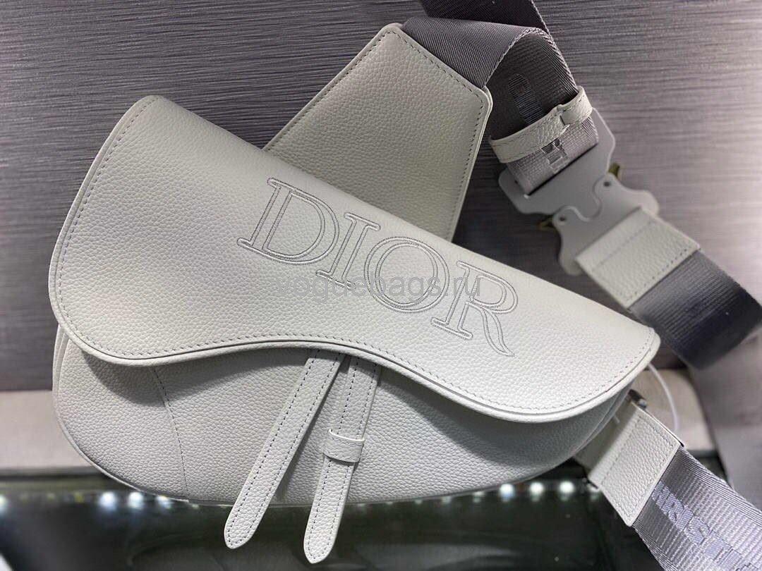 Dior M0446 Saddle Bag Dior Calfskin Bag White