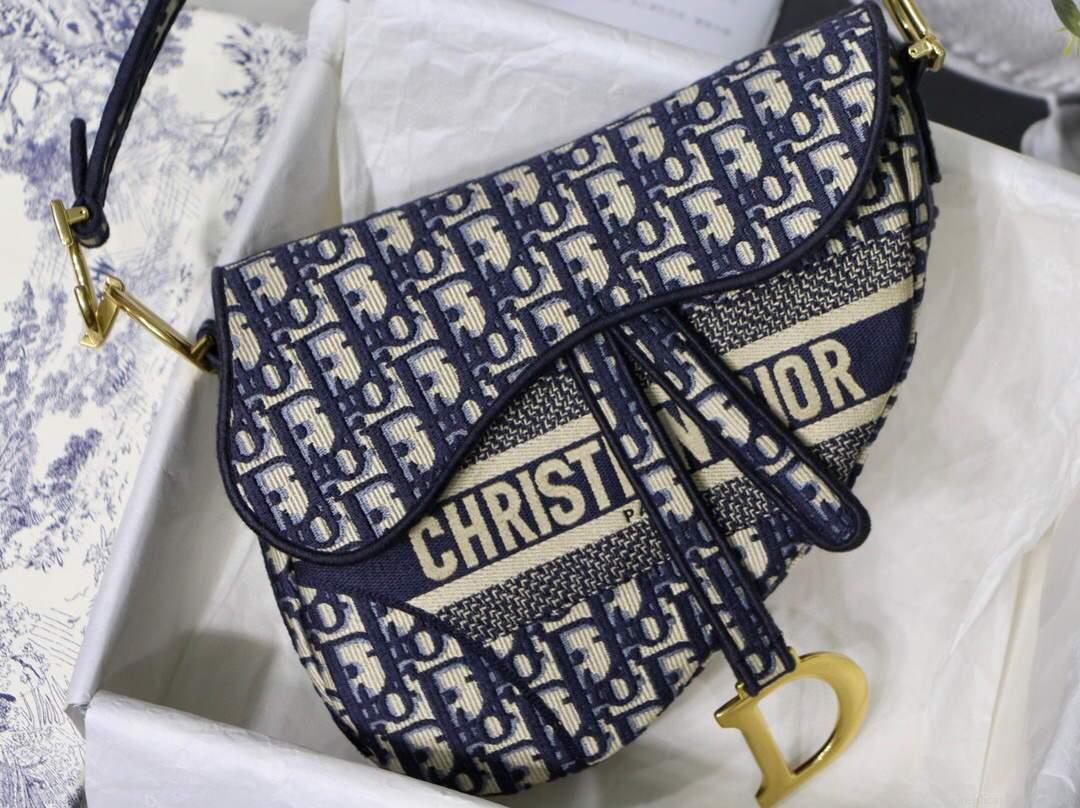 Dior M0446 Saddle Dior Oblique Pouch Belt M928 Navy Blue