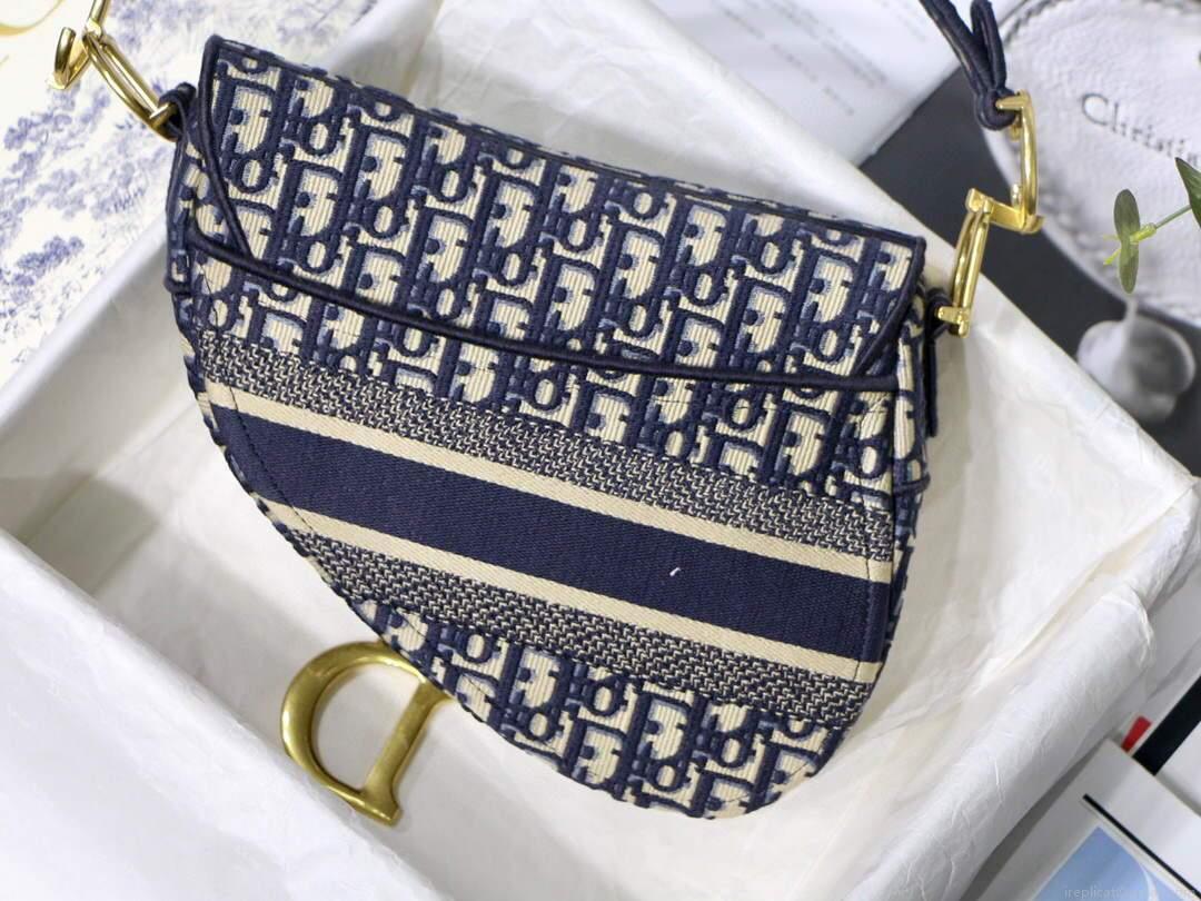 Dior M0446 Saddle Dior Oblique Pouch Belt M928 Navy Blue