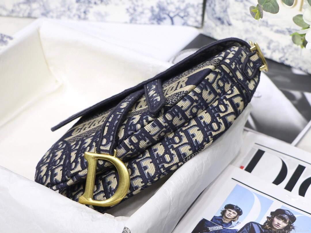 Dior M0446 Saddle Dior Oblique Pouch Belt M928 Navy Blue