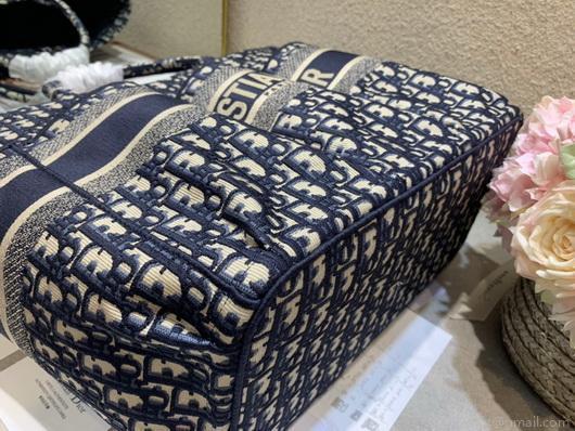 Dior M1279 Catherine Tote Bag Dior Oblique Embroidery Navy Blue