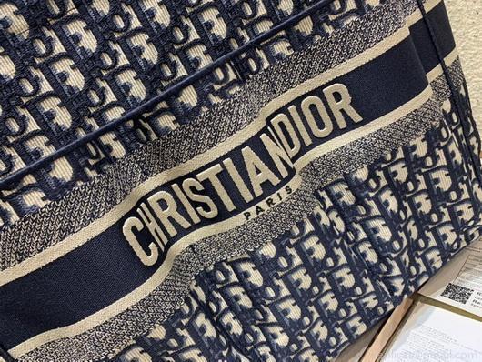 Dior M1279 Catherine Tote Bag Dior Oblique Embroidery Navy Blue