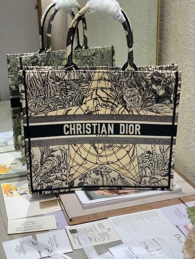 Dior M1286 Book Tote Christian Dior Shoulder Shopping Bag Black