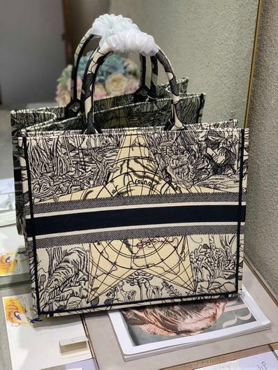 Dior M1286 Book Tote Christian Dior Shoulder Shopping Bag Black