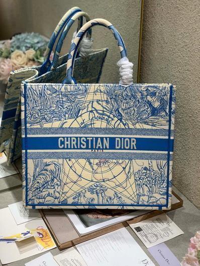 Dior M1286 Book Tote Christian Dior Shoulder Shopping Bag Blue