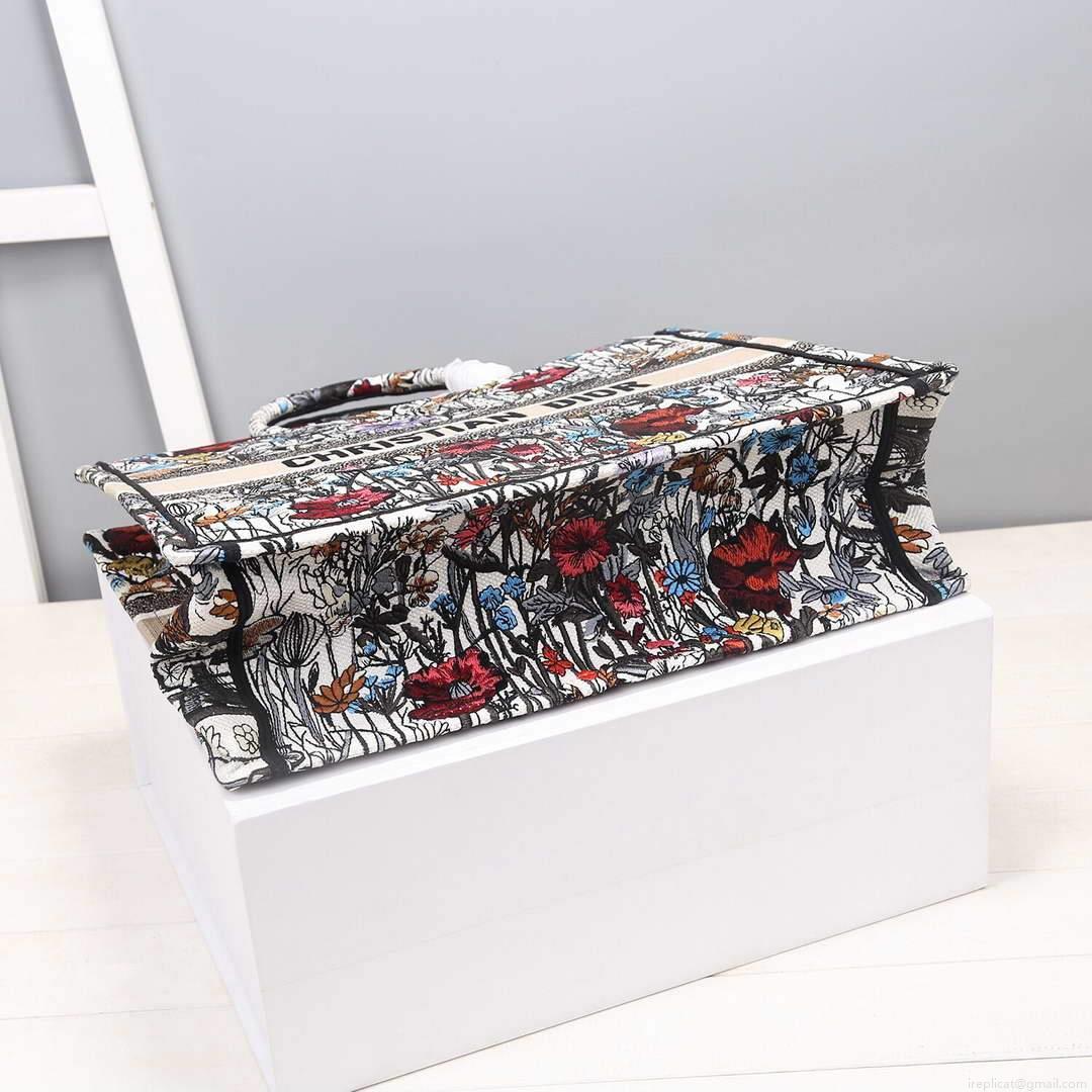 Dior M1286 Dior Book Tote Multicolor Flowers Embroidery