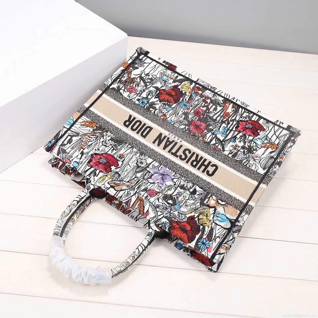 Dior M1286 Dior Book Tote Multicolor Flowers Embroidery