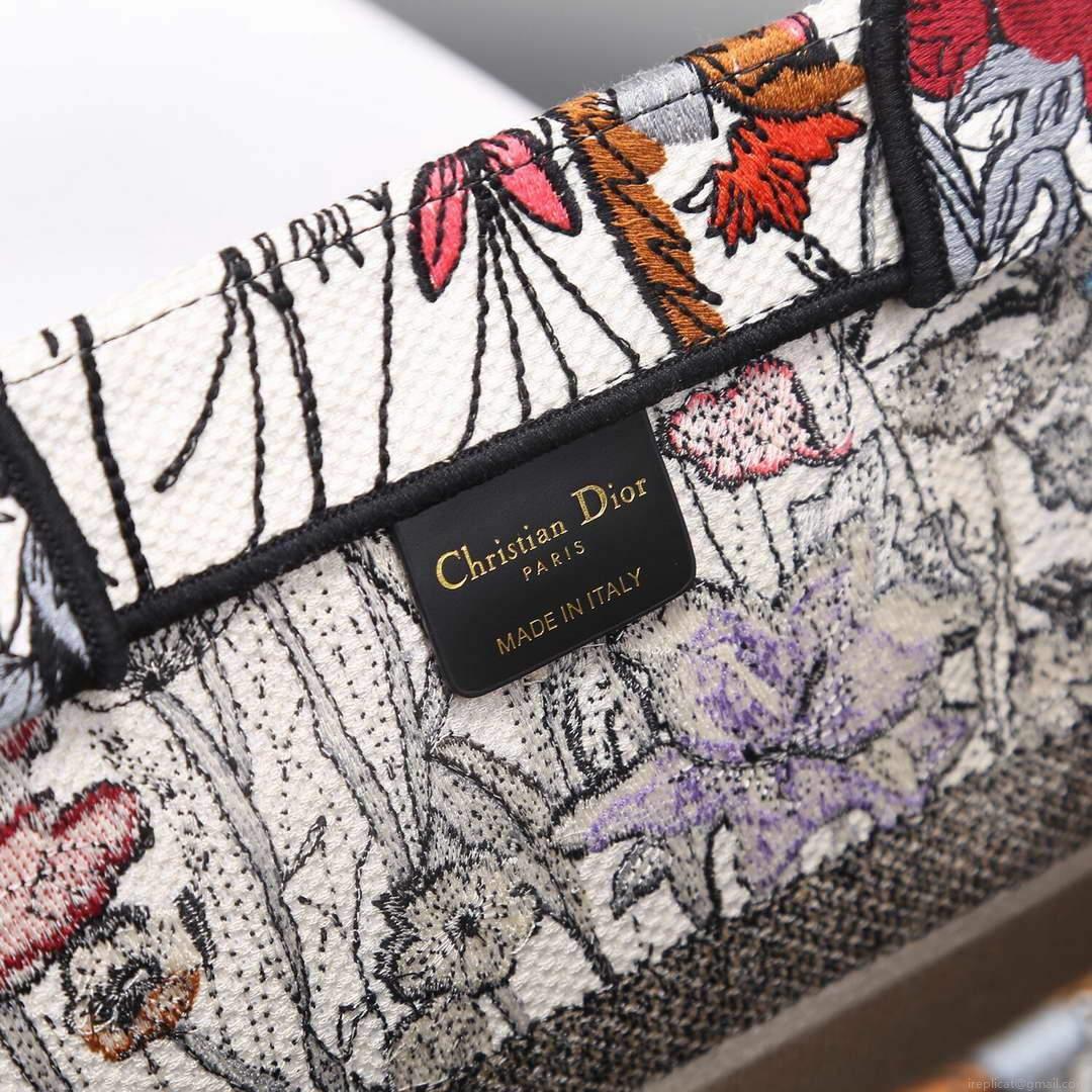 Dior M1286 Dior Book Tote Multicolor Flowers Embroidery