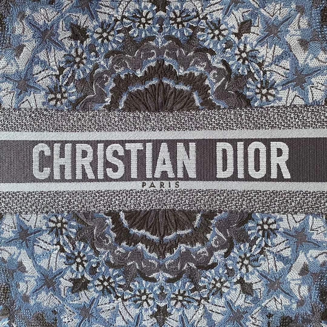 Dior M1286 Dior Book Tote Navy Blue Dior Constellation Embroidery