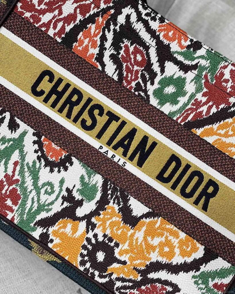 Dior M1286 Dior Book Tote Yellow Multicolor Dior Paisley Embroidery