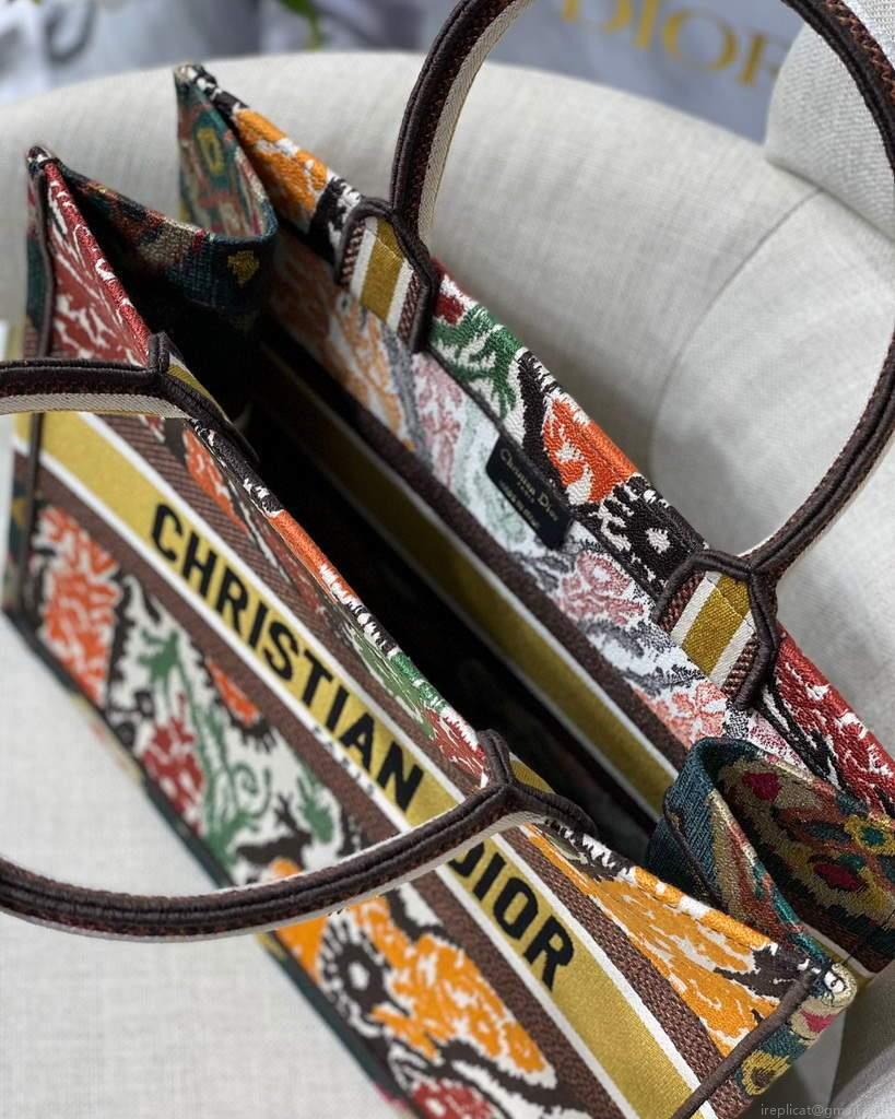 Dior M1286 Dior Book Tote Yellow Multicolor Dior Paisley Embroidery