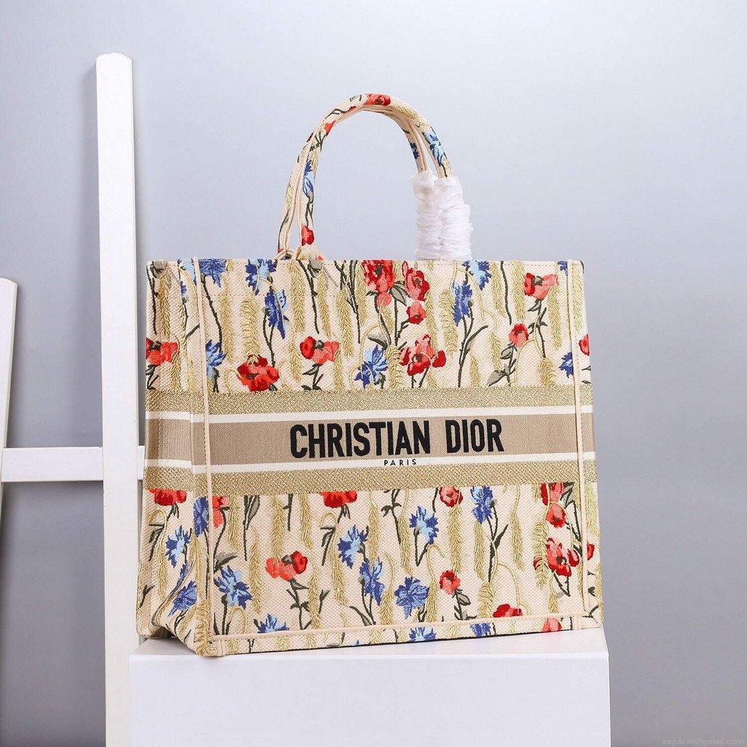 Dior M1296 Book Tote Christian Dior Small Beige Multicolork