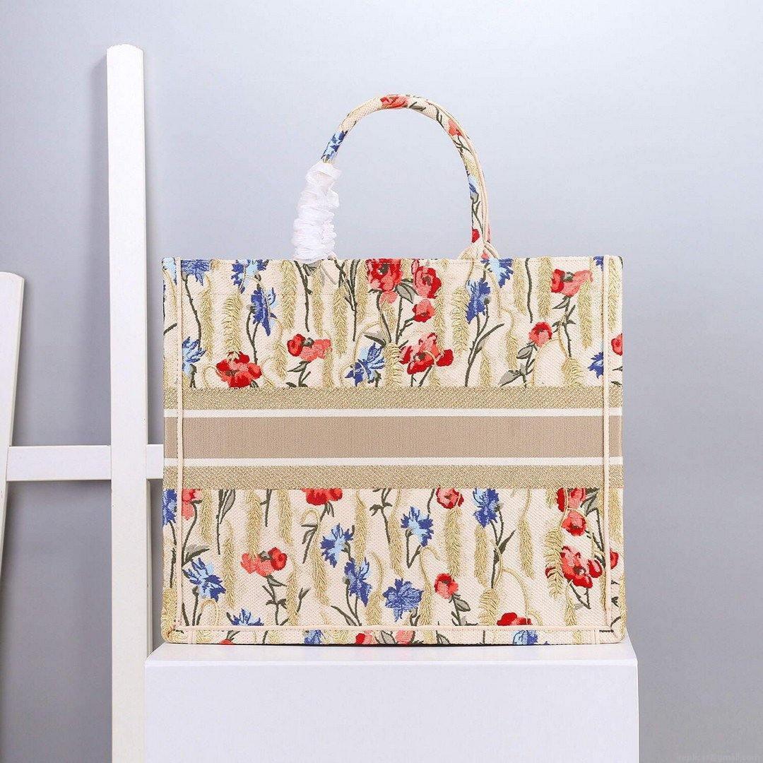 Dior M1296 Book Tote Christian Dior Small Beige Multicolork