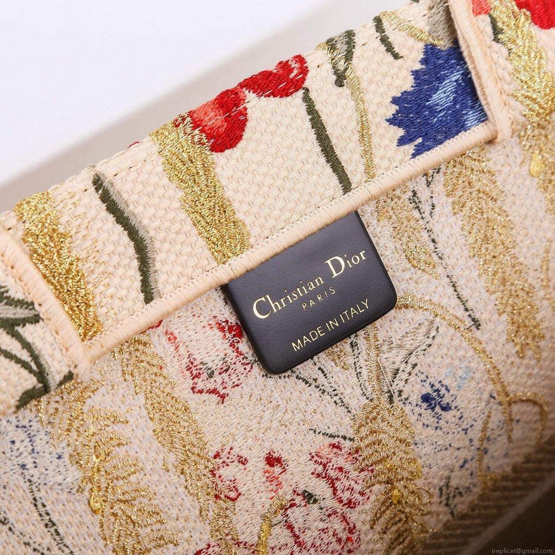 Dior M1296 Book Tote Christian Dior Small Beige Multicolork