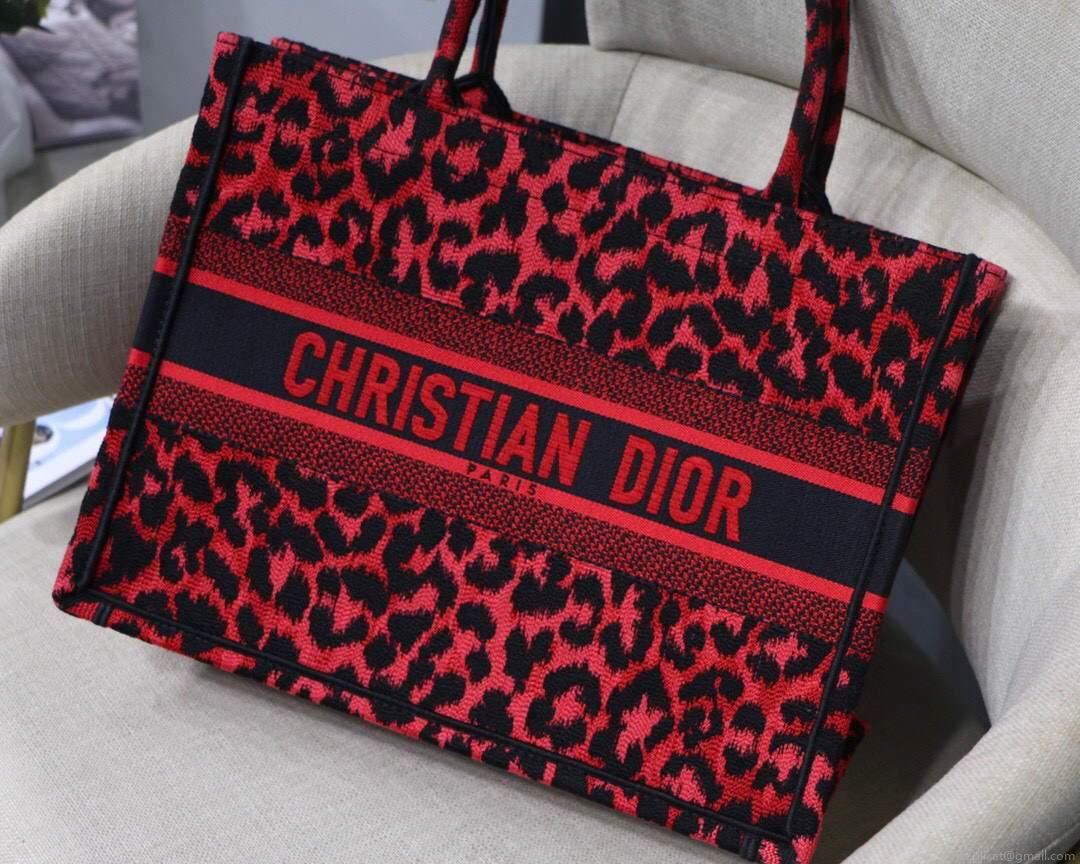Dior M1296 Small Dior Book Tote Raspberry Pop Mizza Embroidery