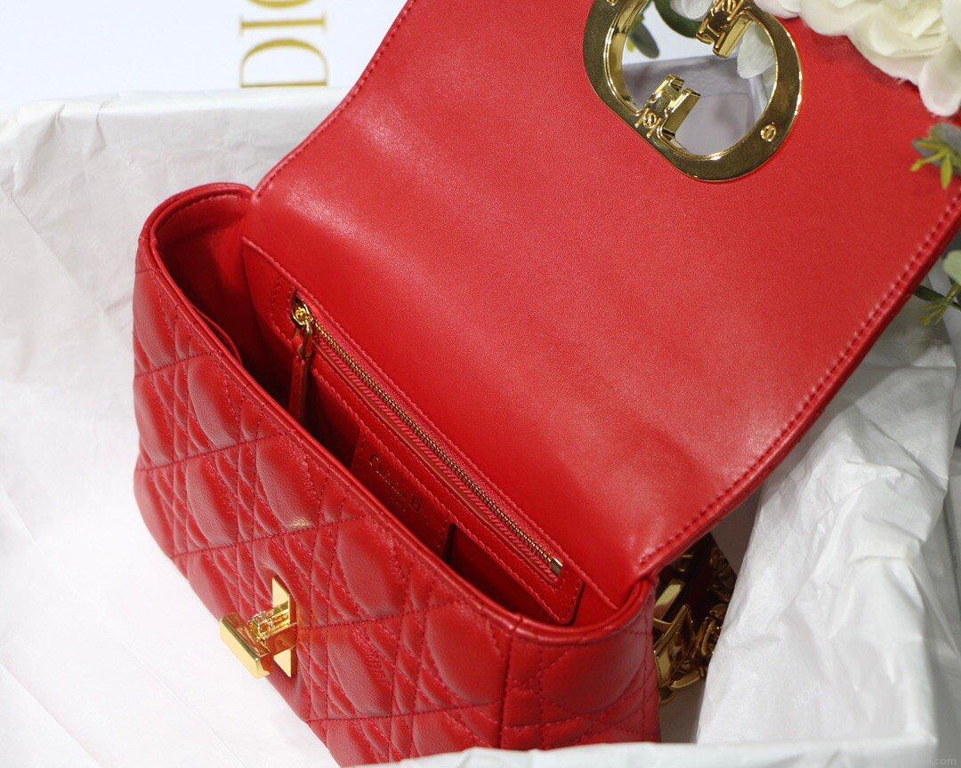 Dior M9241 Dior Small Dior Caro Bag Red